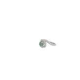 Platinum .73ct Irradiated Green Round and .75ct F VS2 Round Diamond Engagement Ring Size 4 1/4